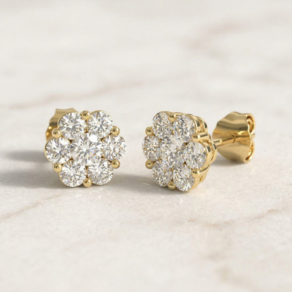 Lab Grown Daisy Stud Earrings