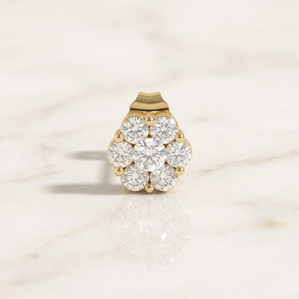 Lab Grown Daisy Stud Earrings