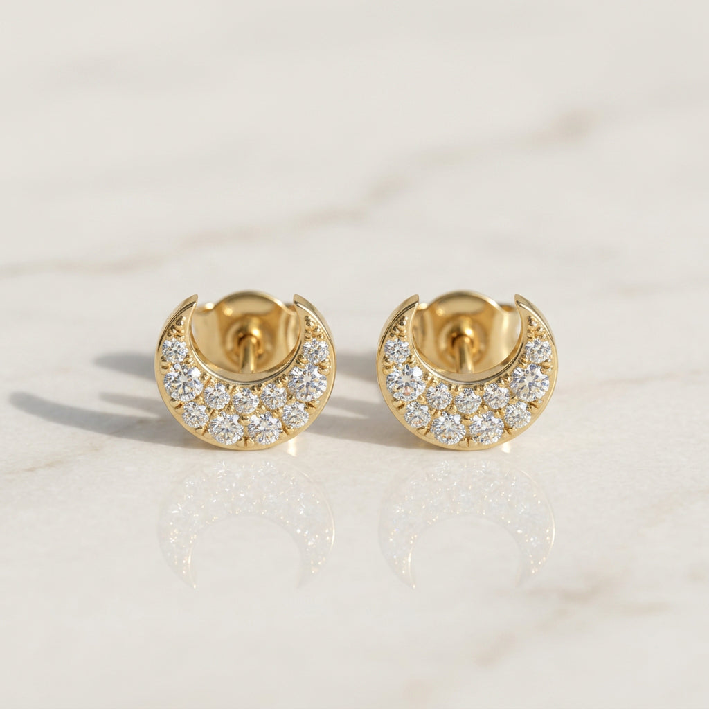 Half Moon Stud Earrings