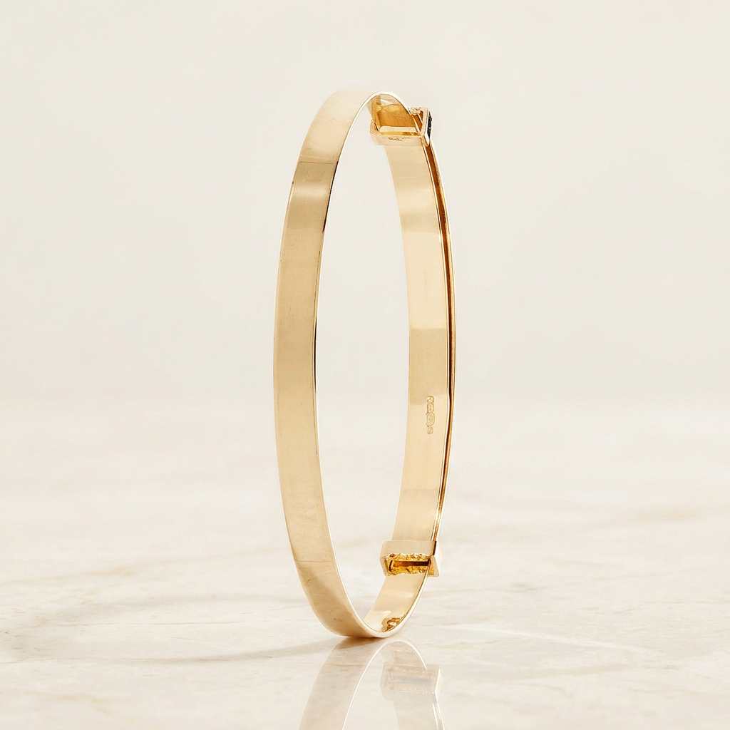 Baby Bangle Plain ID Yellow Gold