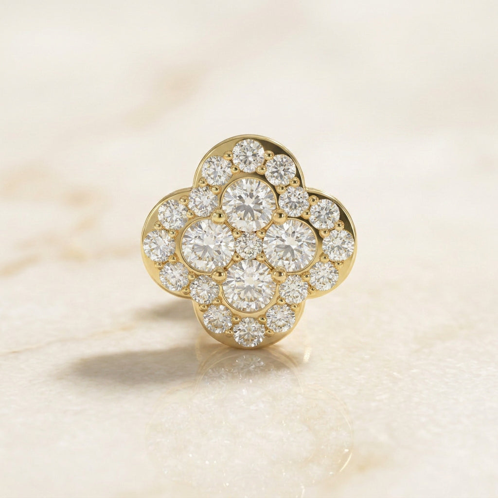 Large Blossom Style Stud Earrings
