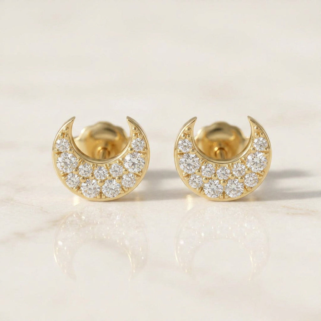 Half Moon Stud Earrings