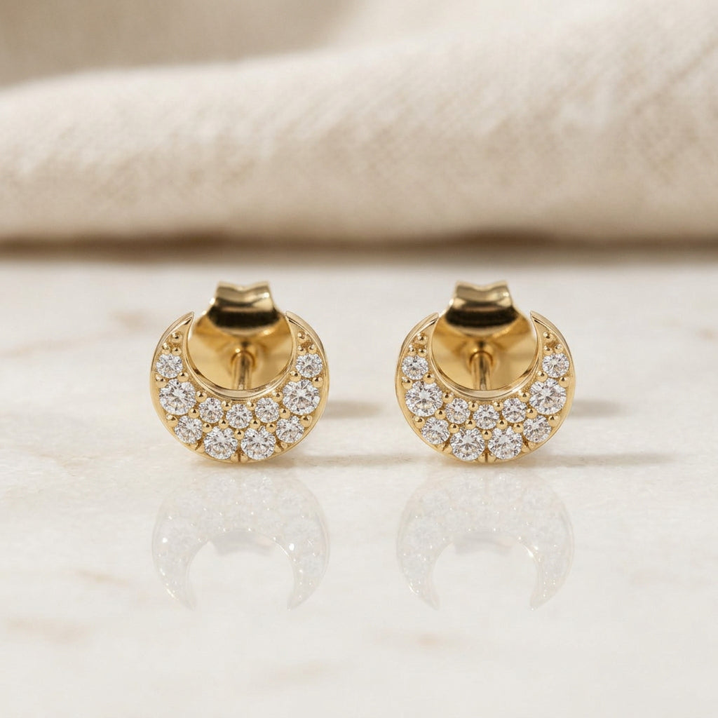 Half Moon Stud Earrings