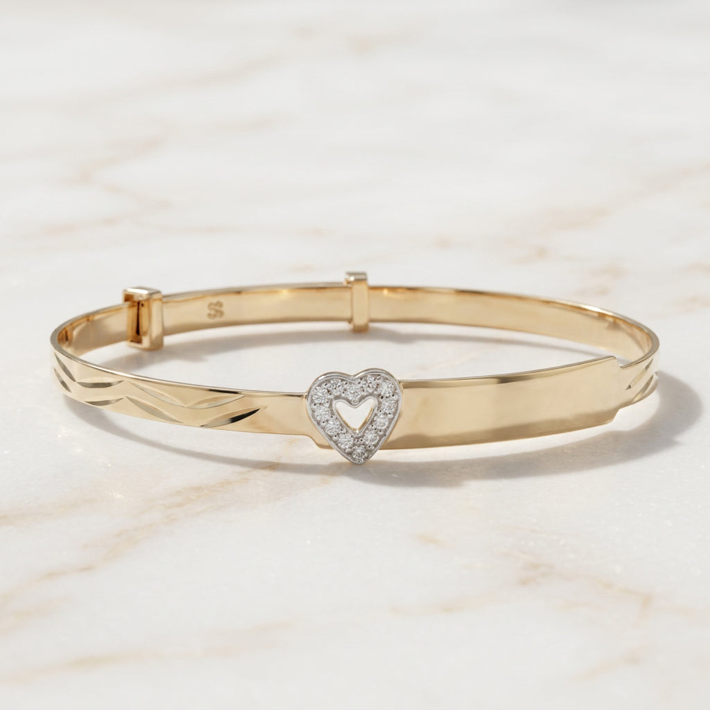 Baby ID Bangle with Heart Charm
