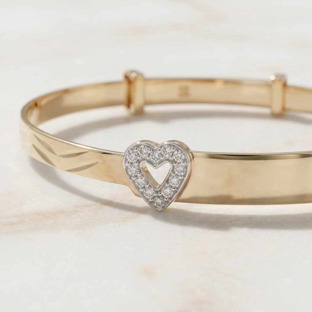 Baby ID Bangle with Heart Charm