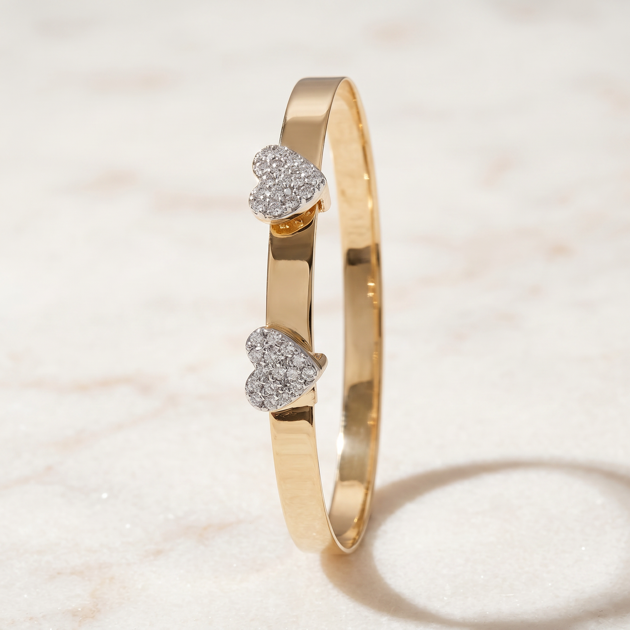 Baby Bangle Double Heart