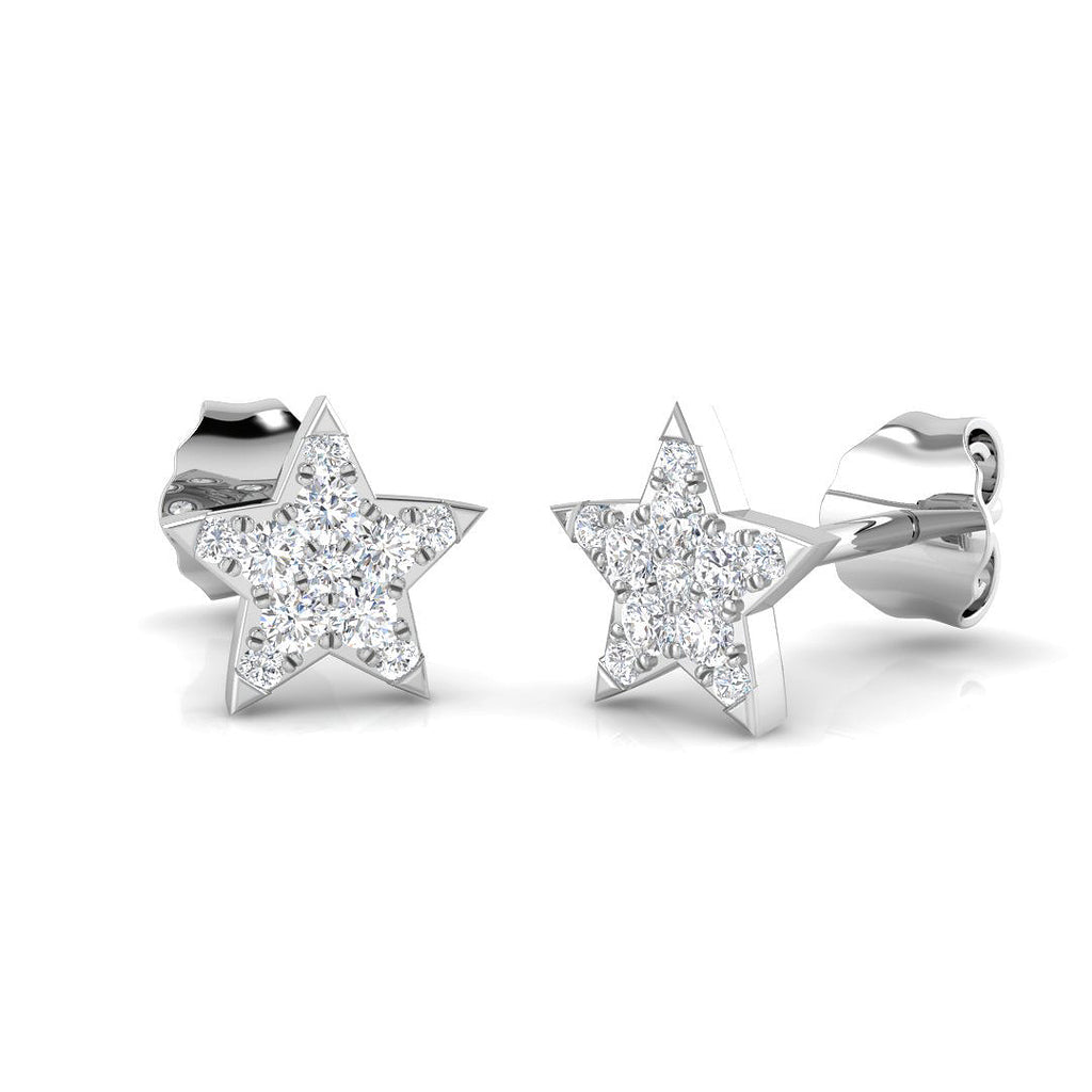 Star Stud Earrings White Gold