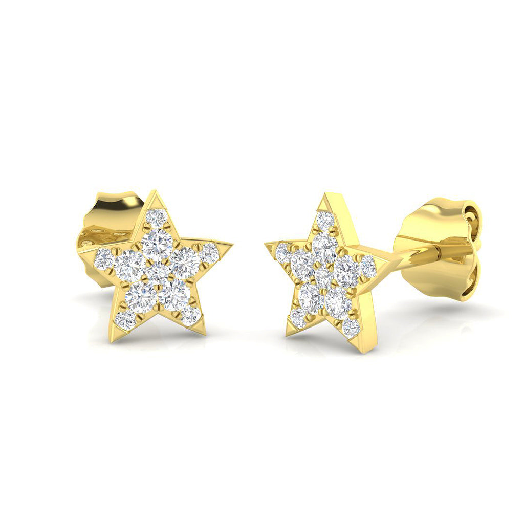 Star Stud Earrings Yellow Gold