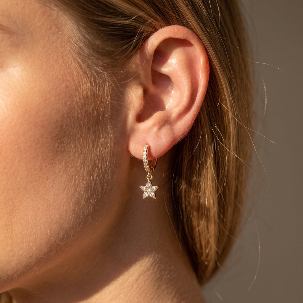 CZ Star Drop Earring