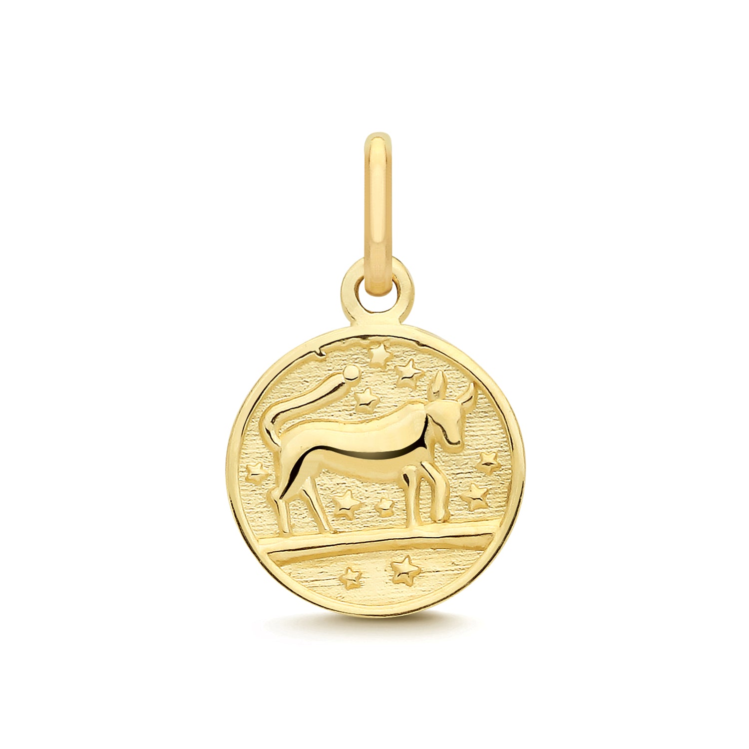Taurus Zodiac Gold Coin Pendant Necklace 9ct Yellow Gold