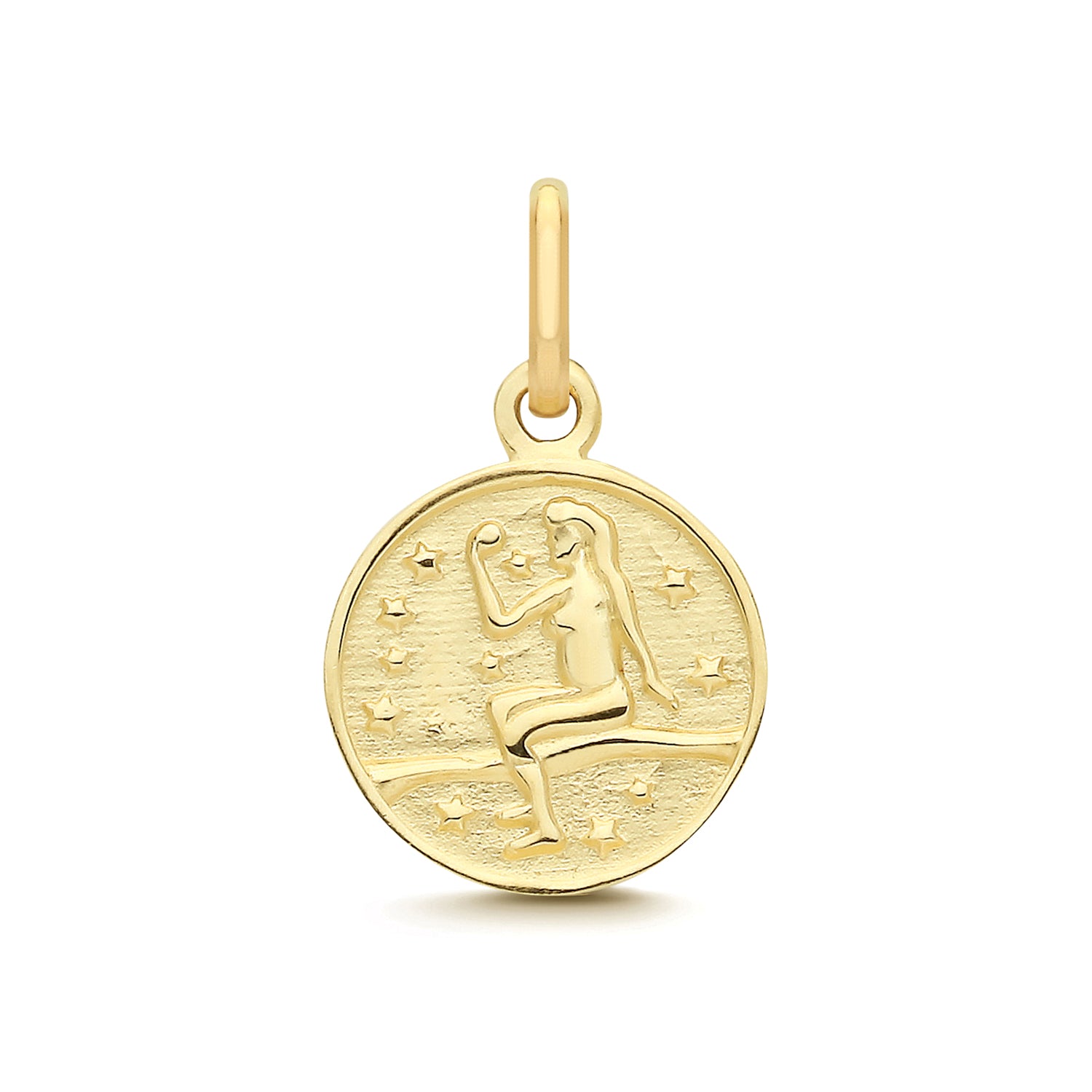 Virgo Zodiac Gold Coin Pendant Necklace 9ct Yellow Gold