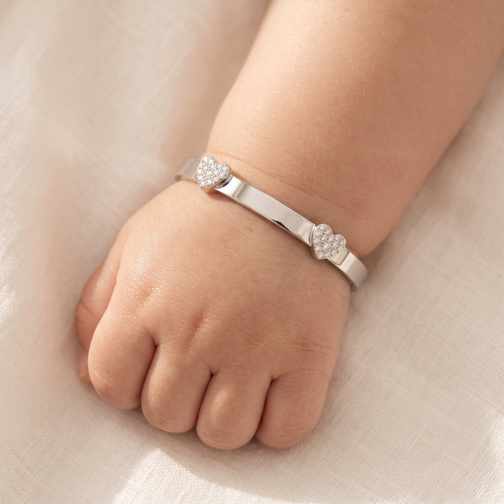 Baby Bangle Double Heart