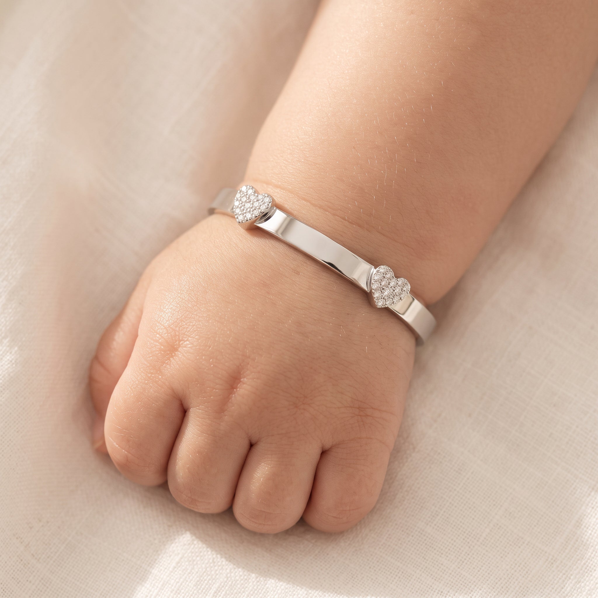 Baby Bangle Double Heart