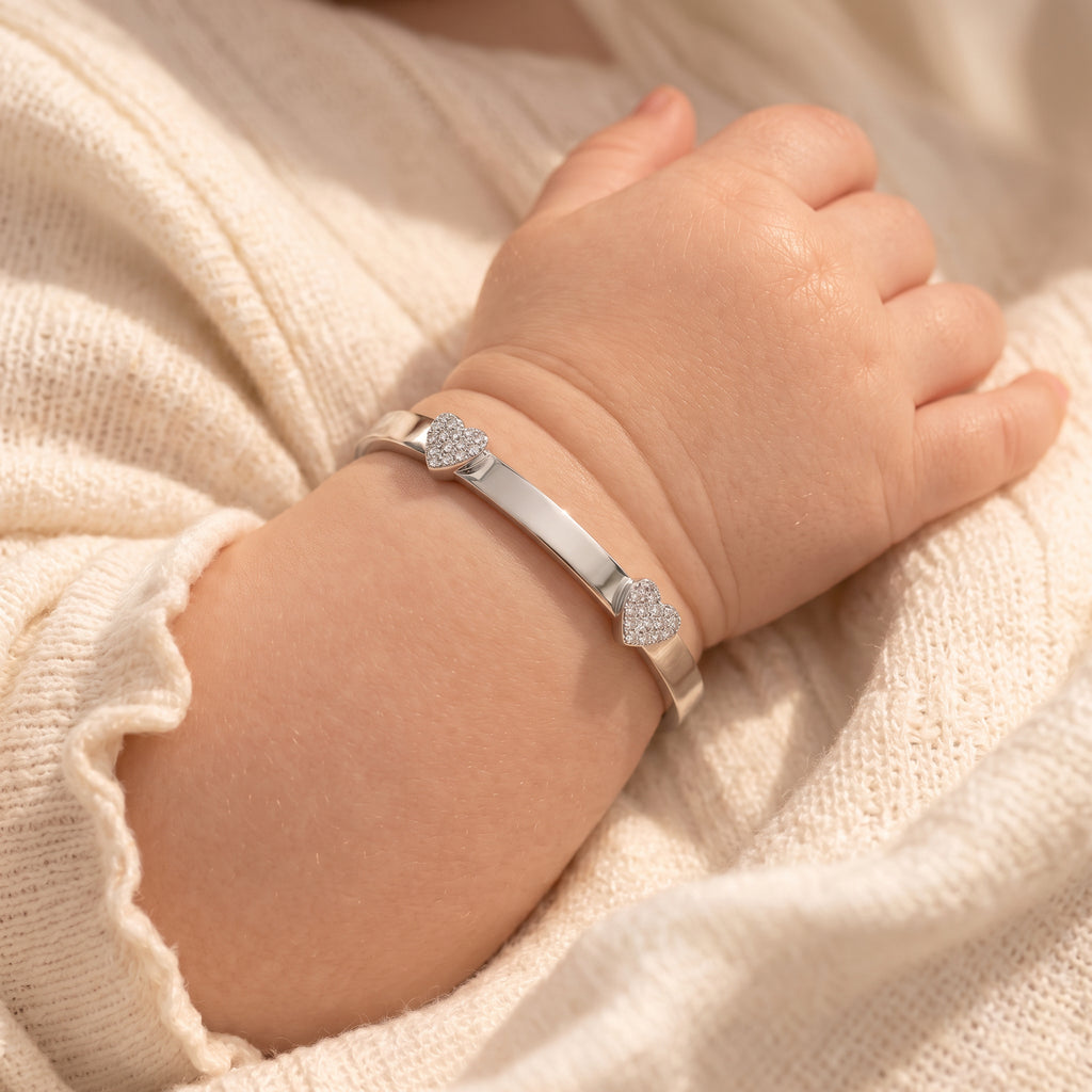 Baby Bangle Double Heart