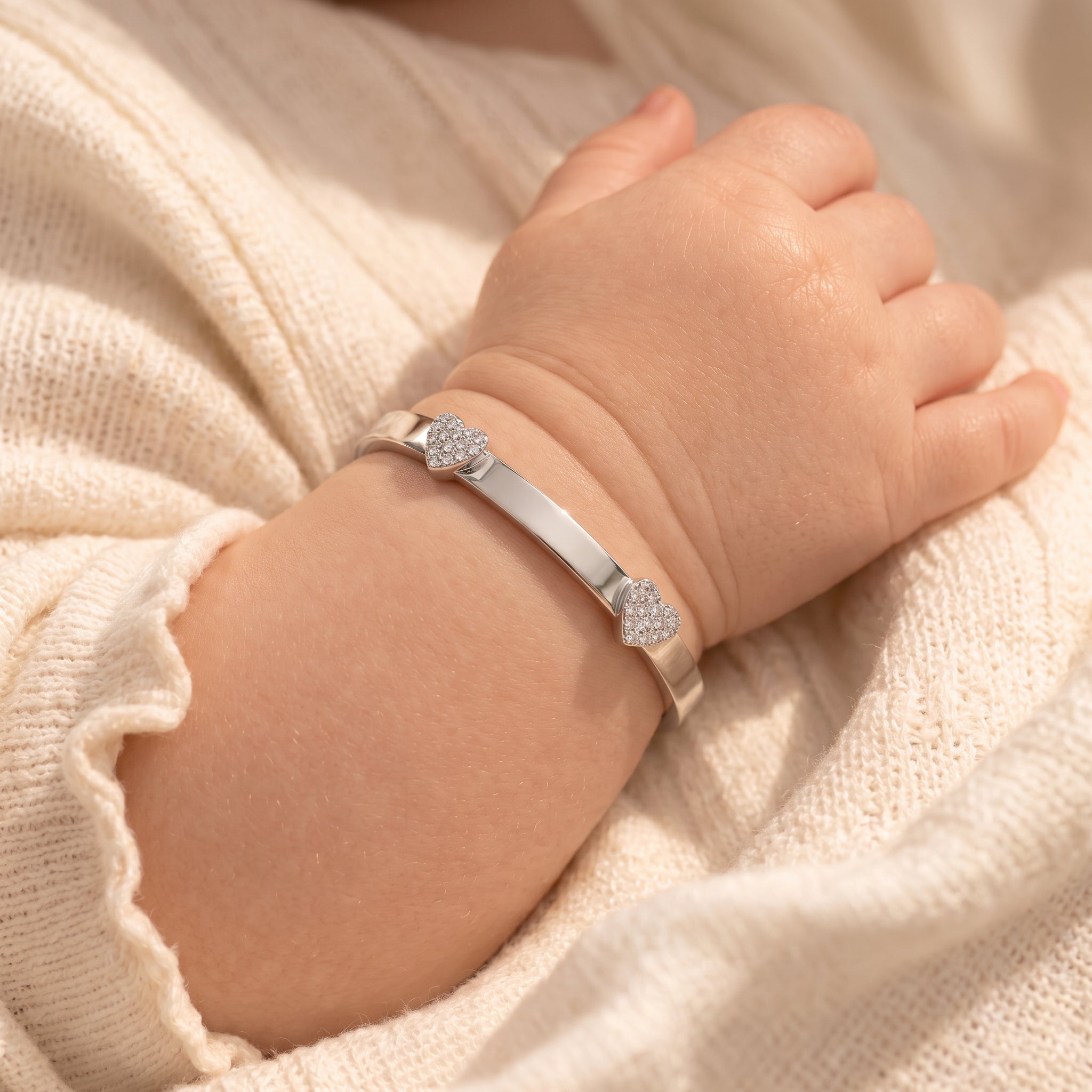 Baby Bangle Double Heart