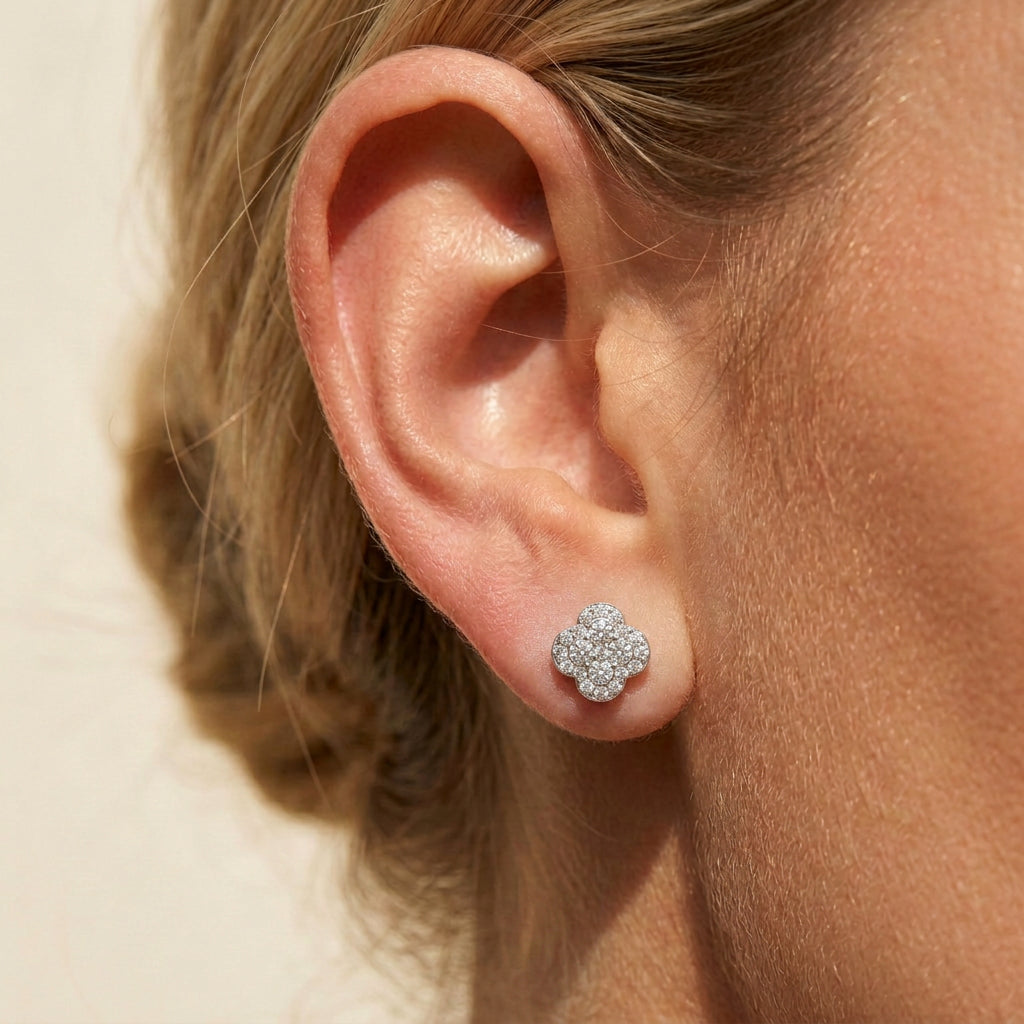 Large Blossom Style Stud Earrings