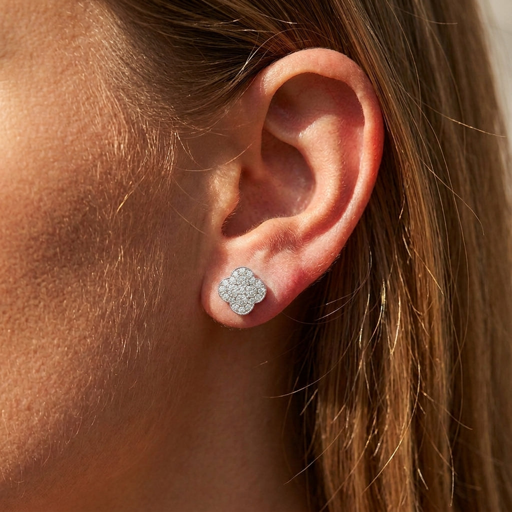 Large Blossom Style Stud Earrings