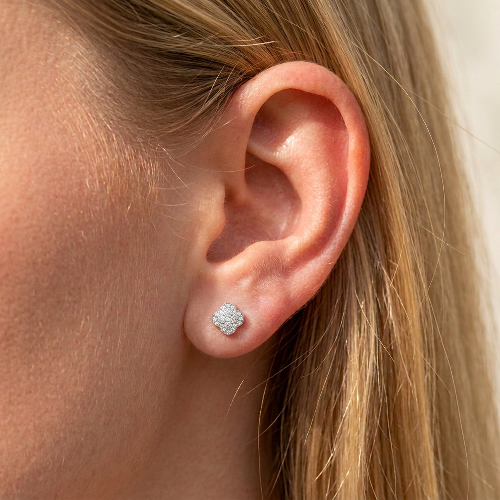Small Blossom Style Stud Earrings