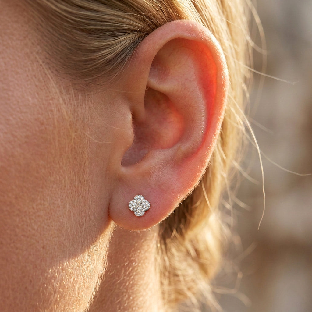 Small Blossom Style Stud Earrings